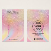 Chic glitter-regenboogscherm met meerdere stuipen visitekaartje (Voorkant /achterkant)