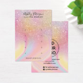 Chic glitter-regenboogscherm met meerdere stuipen visitekaartje (Bureau)