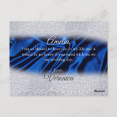 Chic Glitter Royal Blue zal je mijn Bridesmaid zij Briefkaart (Achterkant)
