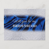 Chic Glitter Royal Blue zal je mijn Bridesmaid zij Briefkaart (Voorkant)