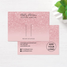 Chic glitter roze barrette haarclipweergave visitekaartje