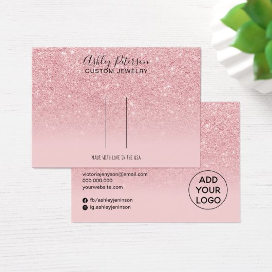 Chic glitter roze barrette haarclipweergave visitekaartje (Bureau)