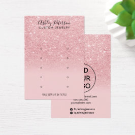 Chic glitter roze multi-stud oorscherm visitekaartje