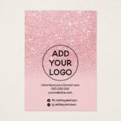 Chic glitter roze multi-stud oorscherm visitekaartje (Achterkant)