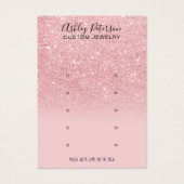 Chic glitter roze multi-stud oorscherm visitekaartje (Voorkant)