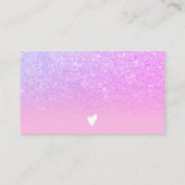 Chic glitter roze ombre paarse order bedankt visitekaartje (Achterkant)