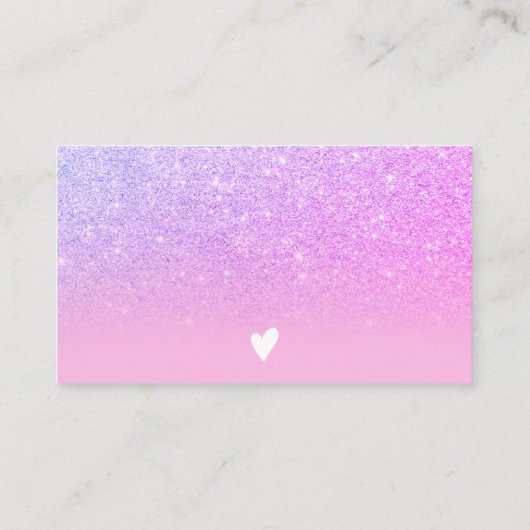 Chic glitter roze ombre paarse order bedankt visitekaartje (Achterkant)