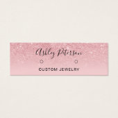 Chic glitter roze stuks oorscherm mini visitekaartjes (Voorkant)