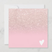 Chic glitter roze vierkant cadeaubon logo (Achterkant)