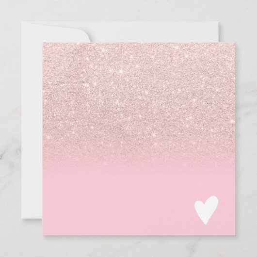 Chic glitter roze vierkant cadeaubon logo (Achterkant)