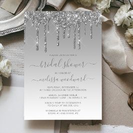 Chic Glitter-schijven Silver Ombre-Vrijgezellenfee Kaart