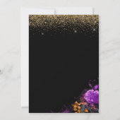 Chic Glitter Skeleton Halloween Wedding Kaart (Achterkant)