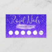 Chic Glitter SPA Nail Salon Makeup Loyalty Kaart Visitekaartje (Voorkant)