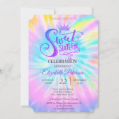 Chic Glitter Tiara Stropdas Dey Sweet 16 Party Kaart (Voorkant)