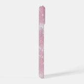 Chic Glitterend Glitter Stof Roze Glam Steruitbars iPhone 15 Case (Rechterkant)