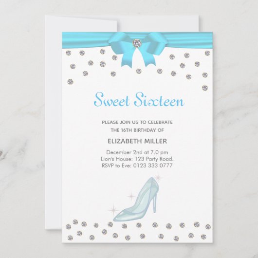 Chic glitters diamanten Sweet Sixteen op wit Kaart (Voorkant)