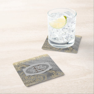 Chic Glittery Mandala Monogram Kartonnen Onderzetters