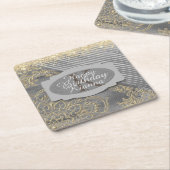 Chic Glittery Mandala Monogram Kartonnen Onderzetters (Schuin)