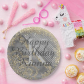 Chic Glittery Mandala Monogram Paper Borden Papieren Bordje (Feest)