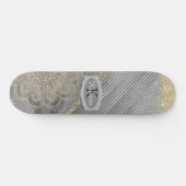Chic Glittery Mandala Monogram Persoonlijk Skateboard (Horizontaal)