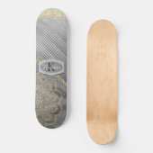 Chic Glittery Mandala Monogram Persoonlijk Skateboard (Voorkant)