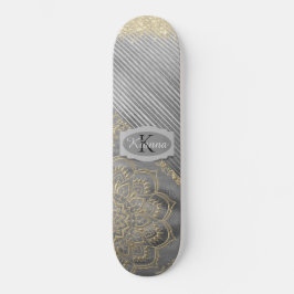 Chic Glittery Mandala Monogram Persoonlijk Skateboard
