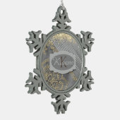 Chic Glittery Mandala Monogram Tin Sneeuwvlok Ornament (Links)