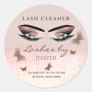 Chic glittery sparkle lash-reiniger ronde sticker