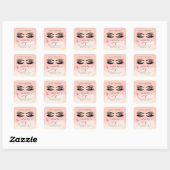 Chic glittery sparkle lash-reiniger vierkante sticker (Vel)