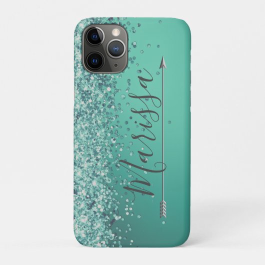 Chic Glittery Turquiose, op maat gemaakt Case-Mate iPhone Case (Achterkant)