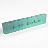 Chic Glittery Turquoise Personalized Boss Lady Naambordje
