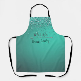 Chic Glittery Turquoise Personalized Boss Lady Schort