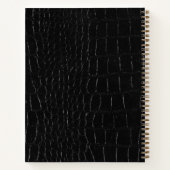 Chic Glossy Black Crocodile Gold Notaris Publiek Notitieboek (Achterkant)