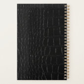 Chic Glossy Black Crocodile Gold Notaris Publiek Planner (Achterkant)