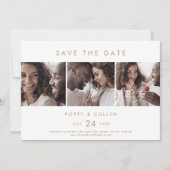 Chic Gold 3 Fotosjabloon Opslaan datum Save The Date (Voorkant)