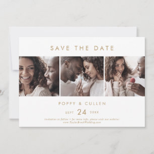 Chic Gold 3 Fotosjabloon Opslaan datum Save The Date