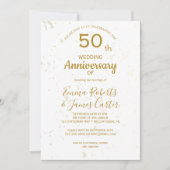 Chic Gold 50ste bruiloft Jubileum Kaart (Voorkant)