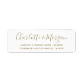 Chic Gold aangepaste script modern elegant Wedding Etiket (Voorkant)