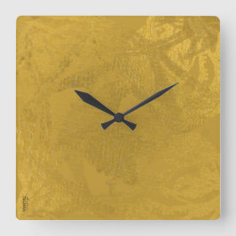 Chic Gold Abstract Floral Vierkante Klok