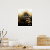 Chic Gold Abstract Typography Wedding Poster (Keuken)