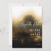 Chic Gold Abstract Typography Wedding Save The Date (Voorkant)