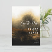 Chic Gold Abstract Typography Wedding Save The Date (Staand voorkant)