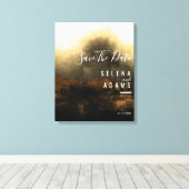 Chic Gold Abstracte typografie sparen de datum Canvas Afdruk (Insitu (Houten vloer))