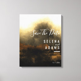 Chic Gold Abstracte typografie sparen de datum Canvas Afdruk