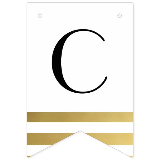 Chic Gold Afstuderen Bunting Class of 20XX Photo Vlaggetjes (Tweede vlag)