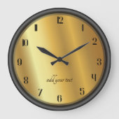 Chic Gold and Black Effect Personalized Grote Klok (Voorkant)