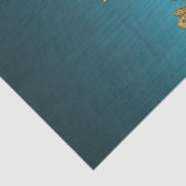 Chic Gold Aqua Floral Glitter Foto afdrukken Tissuepapier (Detail)