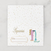 Chic Gold Aquarius Zodiac Verjaardag Plaatskaartje (Buitenkant ongevouwen)