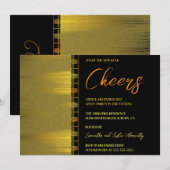 Chic Gold Art Deco - Uitnodiging voor nieuwe jaren (Voorkant / Achterkant)