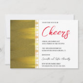 Chic Gold Art Deco - Uitnodiging voor nieuwe jaren (Voorkant)